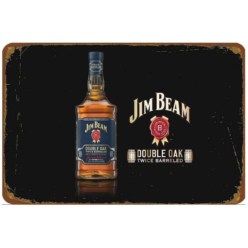 Plaque metal vintage Jim Beam