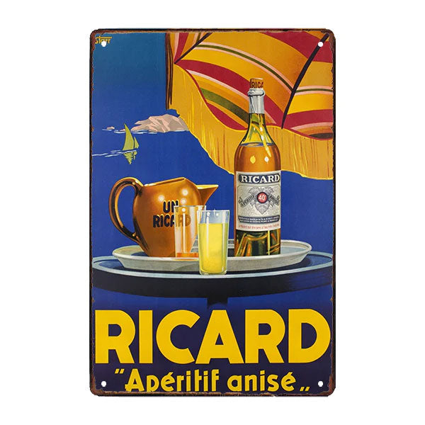 Plaque métal vintage Ricard apéritif anisé